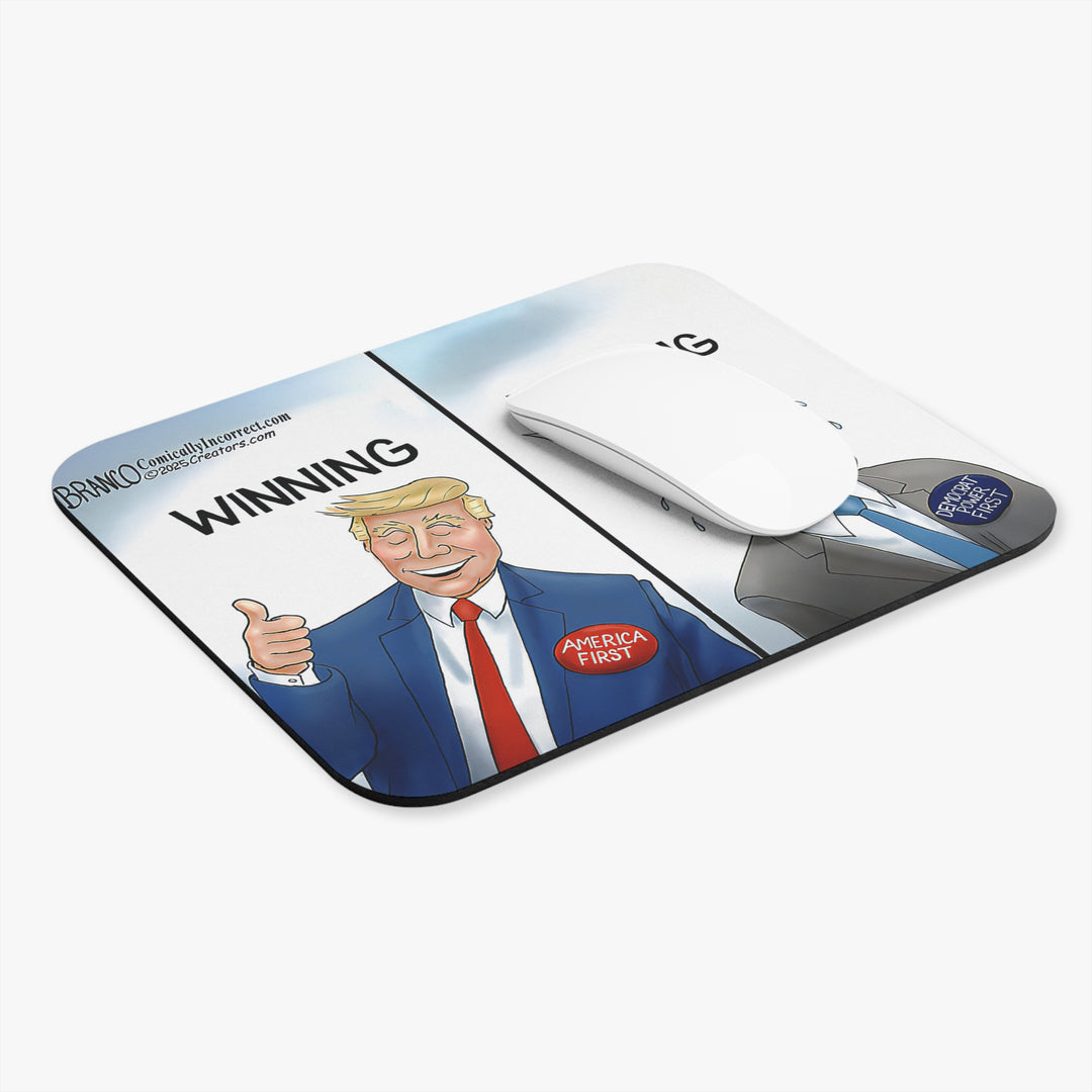 Humorous Political Mouse Pad - 'Winning vs Whining' - Perfect for Office or Gift