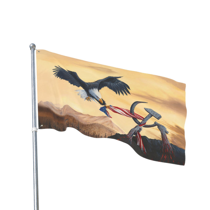 Patriotic Eagle Flag - Bald Eagle Freeing American Flag Double-Sided Outdoor Flag