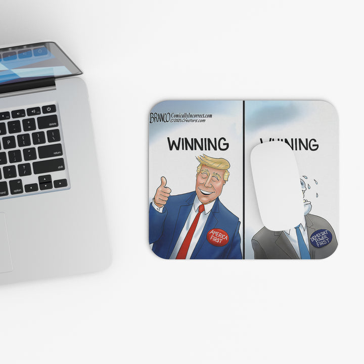 Humorous Political Mouse Pad - 'Winning vs Whining' - Perfect for Office or Gift