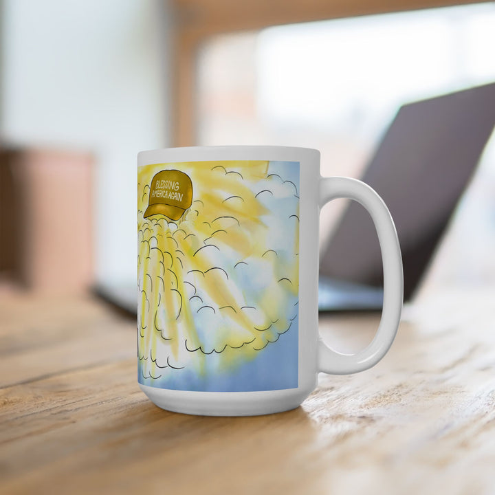 Mug - God's Hand Saving President Trump Political Cartoon Design