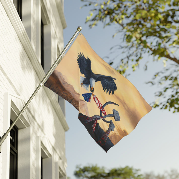 Patriotic Eagle Flag - Bald Eagle Freeing American Flag Double-Sided Outdoor Flag