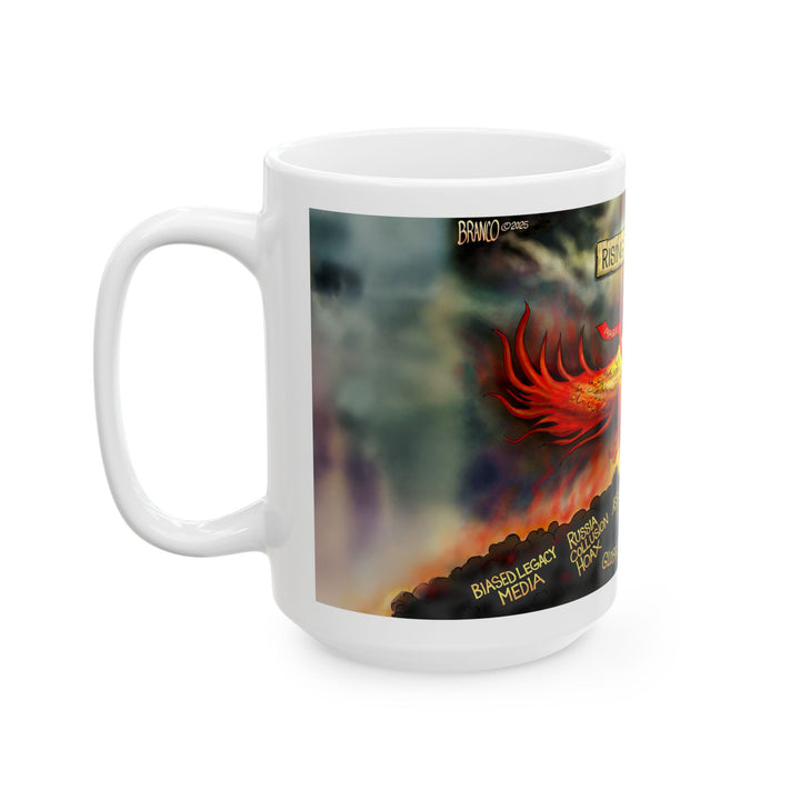Rising From The Ashes Mug — Patriotic MAGA Coffee Cup (15oz)