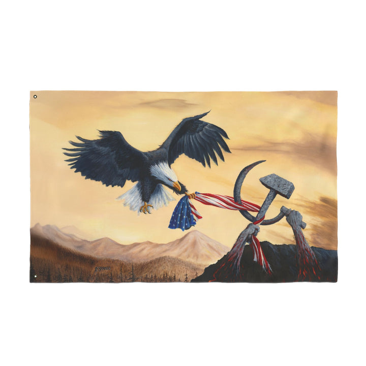 Patriotic Eagle Flag - Bald Eagle Freeing American Flag Double-Sided Outdoor Flag