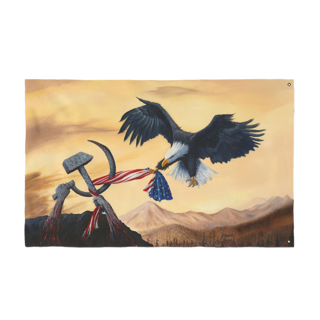 Patriotic Eagle Flag - Bald Eagle Freeing American Flag Double-Sided Outdoor Flag